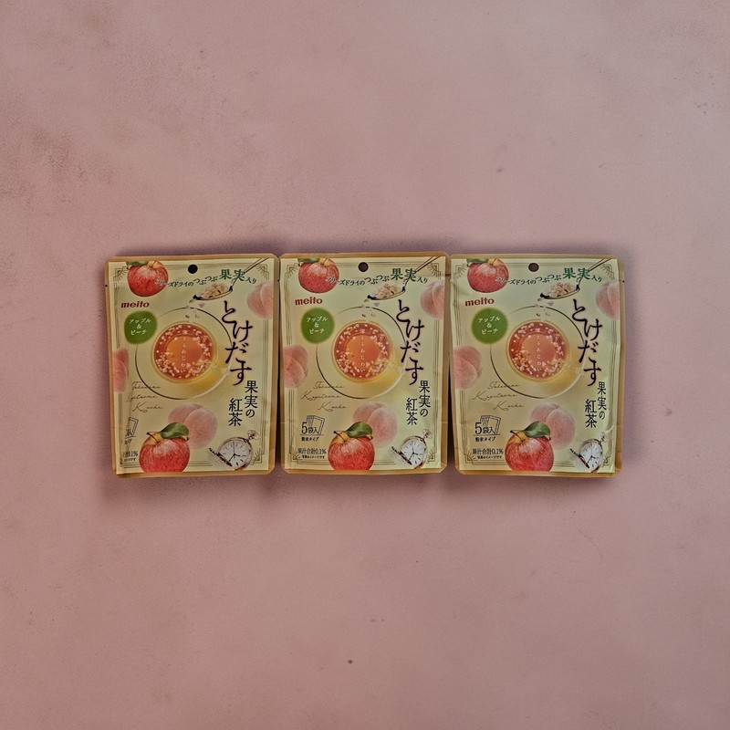 Meito Japanese Melting Fruit Tea Mix Apple & Peach 40g ( (5 serves) -Three Packs