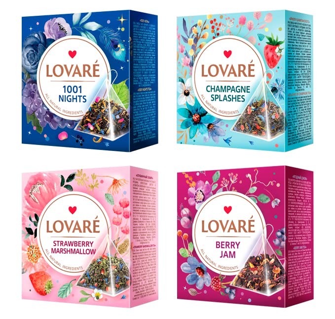 Assorted Tea Variety Pack of 60 Pyramids – Made in Ukraine – Set of 4 Pyramid…