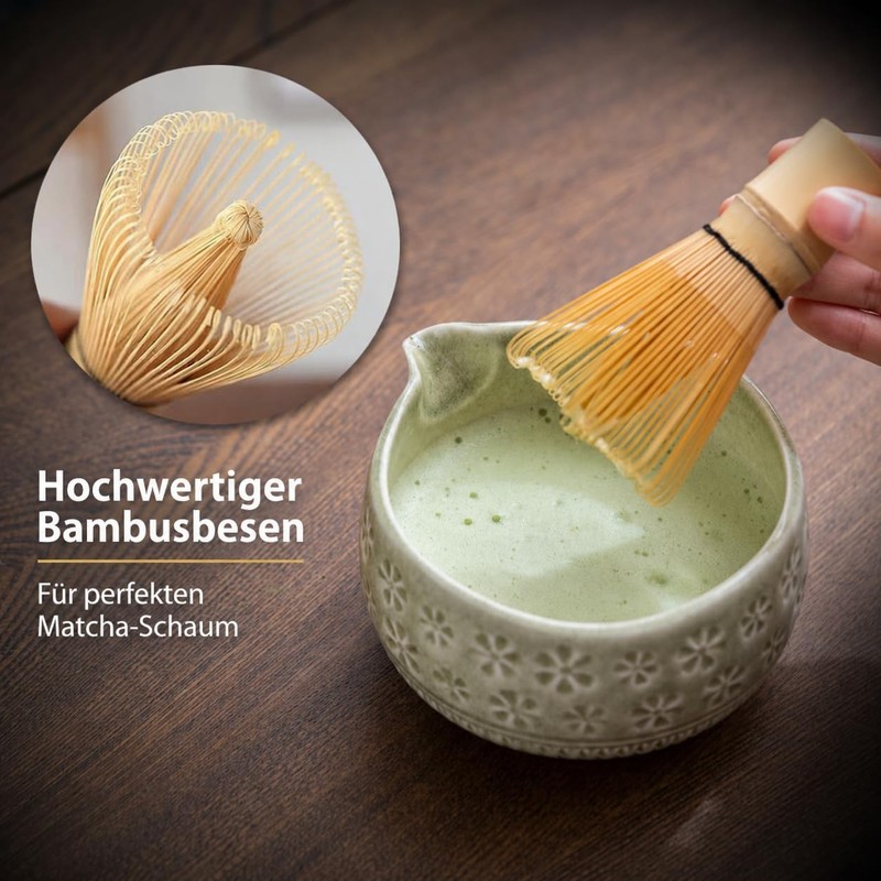 Matcha Whisk Set, Ceramic Matcha Kit Set Includes Matcha Bowl, Matcha Whisk a... gallery