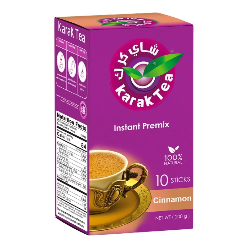 Karak Tea Instant Chai Tea 10 Count (200g) Cinnamon Flavor Authentic Taste