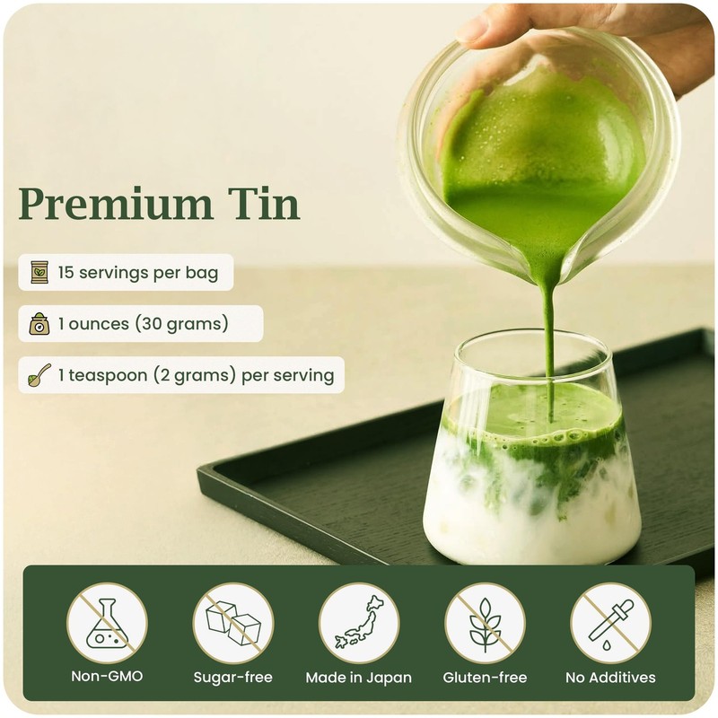 Matcha Powder - Ceremonial Grade, First Harvest, Stone-Milled in Japan, Authe... gallery