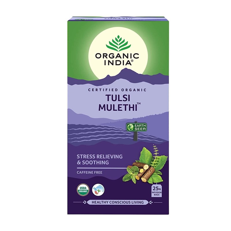 3x Organic India Tulsi Mulethi Green Tea, 25 Tea Bags each +Free & Fast Shipping