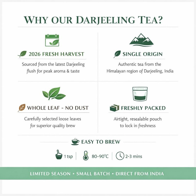 Darjeeling First Flush Tea Single Estate Singbulli 2026 Fresh SFTGFOP 1 Ch Leaf gallery