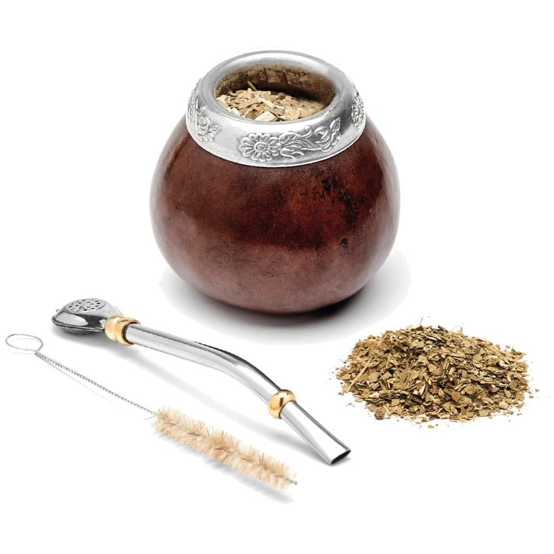Traditional Calabash Mate Gourd Set - Handmade in Argentina