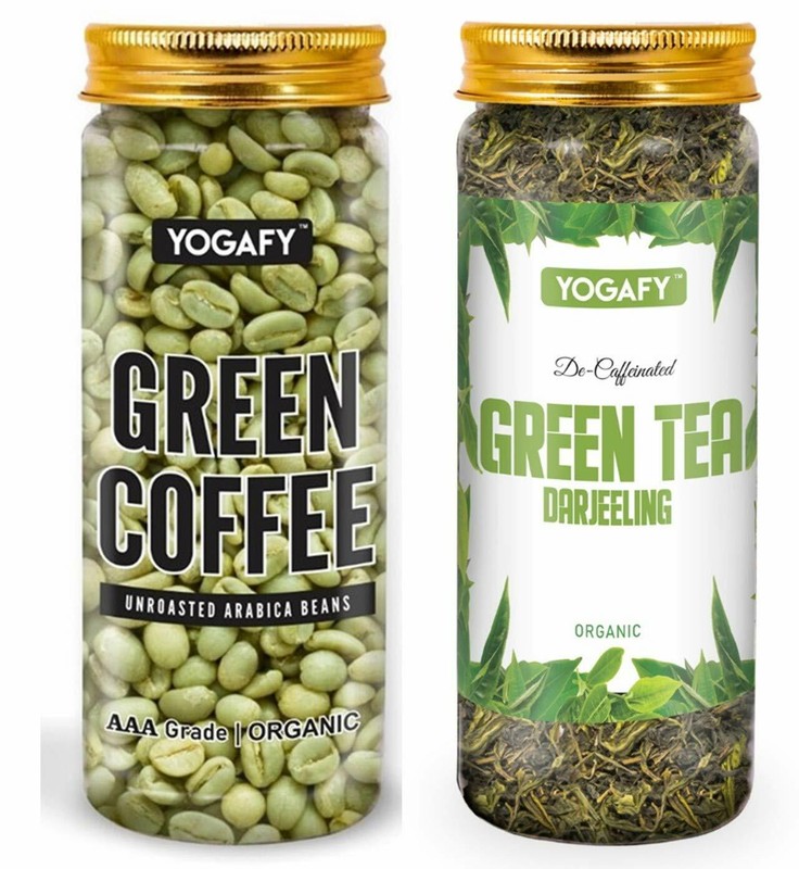 YOGAFY- WEIGHT LOSS COMBO - Darjeeling Green Tea (100 Gram) & Green Coffee Beans