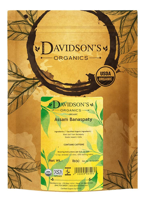 Davidson’S Tea Bulk, Organic Assam Banaspaty Estate Tea 1 Pound Bag