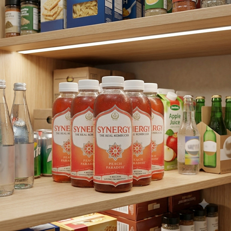Synergy The Real Kombucha Peach Paradise 16oz 6 Pack Fermented Tea Drink gallery