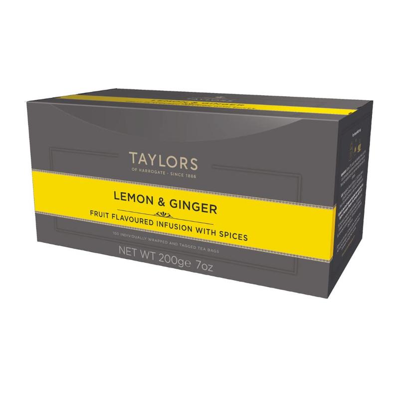 Lemon & Ginger, Herbal Tea, Individually Wrapped Bags, 100 Count (Pack of 1), Cl gallery
