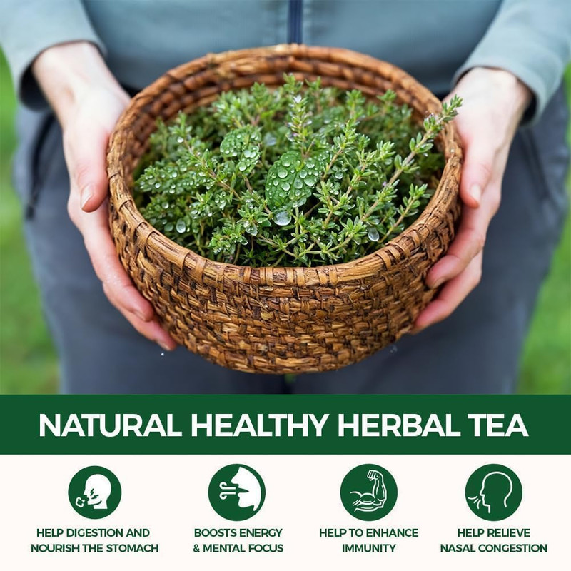 120 Count Premium Thyme Leaf Tea Bags - 100% Natural & Pure Herbal Tea, Suppo... gallery