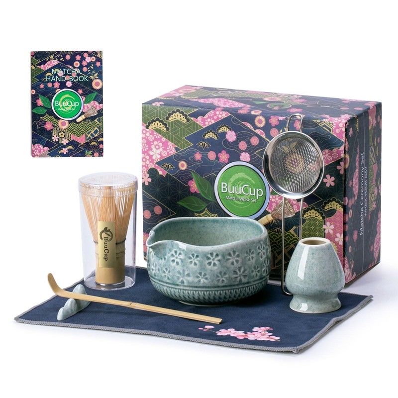Buucup Matcha Whisk Set, Ceramic Matcha Kit Includes Matcha Bowl, Matcha Whis…