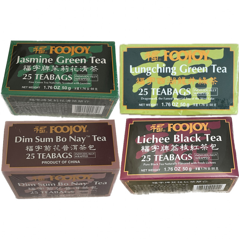 1.76oz Foojoy Tea – 25 Individually Wrapped Teabags – Choose Flavor