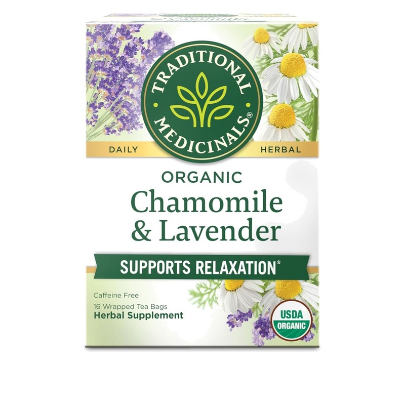 Herbal Stress Relief Tea Organic Chamomile Lavender Calming Caffeine-Free