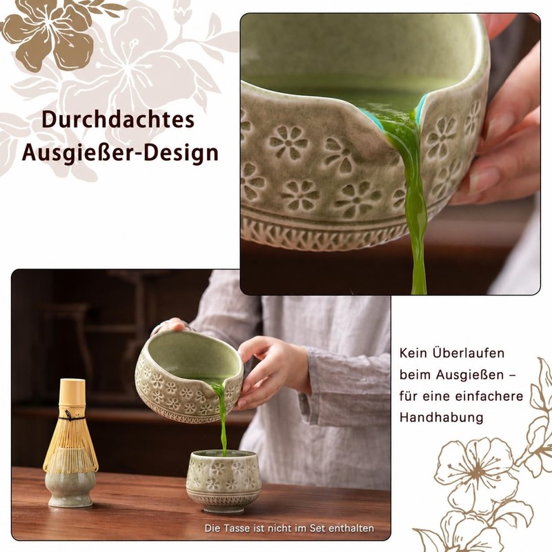 Matcha Whisk Set, Ceramic Matcha Kit Set Includes Matcha Bowl, Matcha Whisk a... gallery