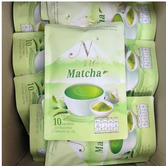 N Ne Matcha Green Tea Instant Powder Drink Mix Fiber Detox 10 Sachets