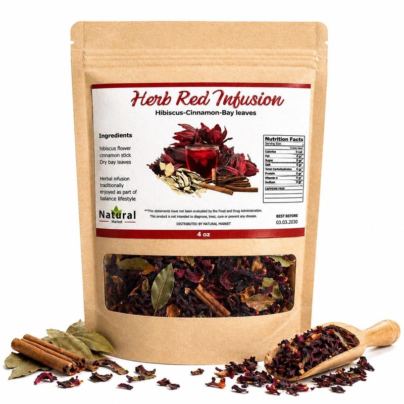 Infusion de Jamaica con Canela y Laurel – 4oz Hibiscus, Cinnamon & Bay Leaf Herb