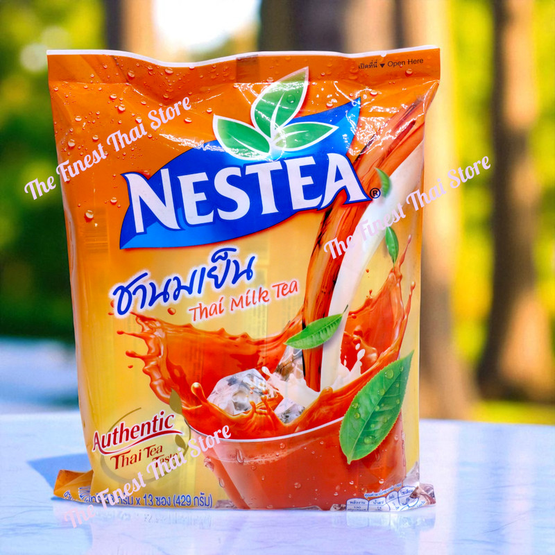 Nestea Instant Thai Milk Tea Mix Powder Authentic Thai Tea Taste 1 Bag (13 Sac)