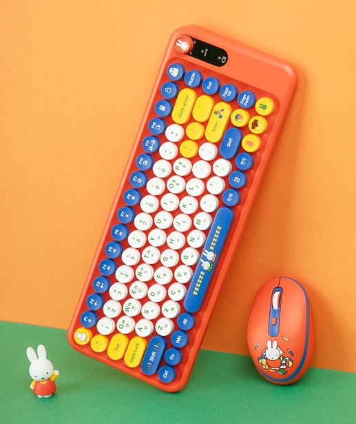 Royche Miffy Wireless Keyboard Mouse Set Korean Layout Round Keycap gallery