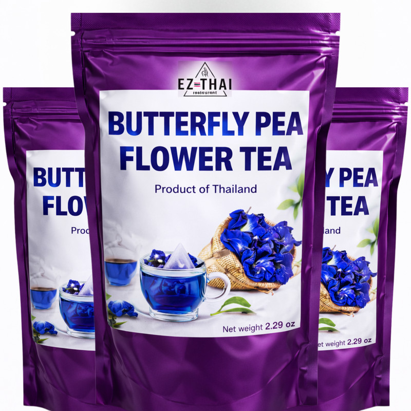 Value Packs 3 – Dried Butterfly Pea Flower Tea 2.28oz/Packs – Natural Thai Tea