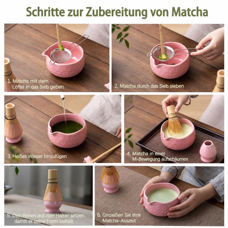 Matcha Whisk Set, Ceramic Matcha Kit Set Includes Matcha Bowl, Matcha Whisk a... gallery