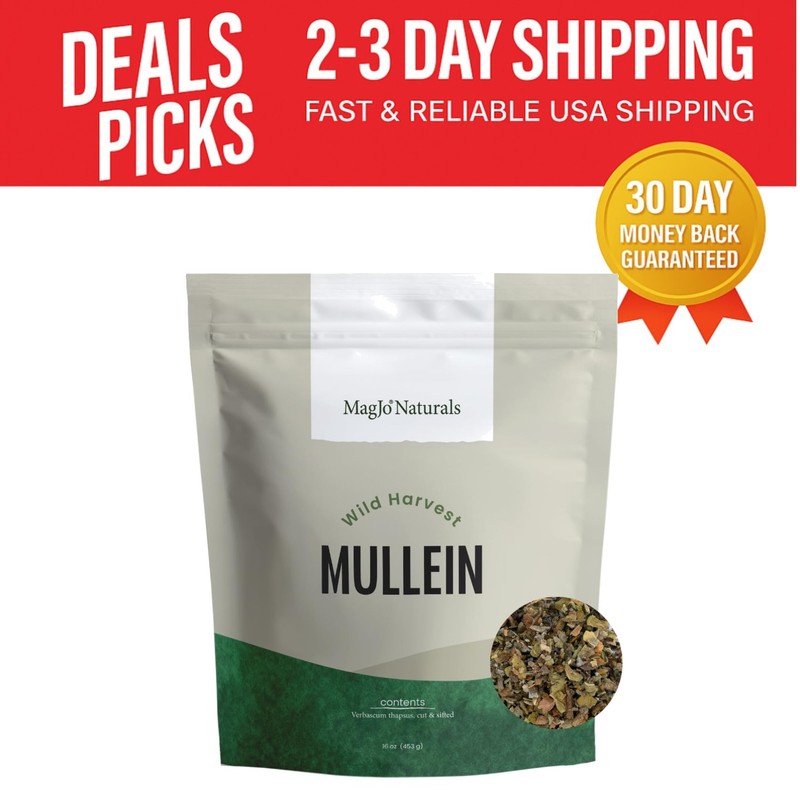 Cut & Sifted Mullein Leaves 16 oz – Wild Harvested, Non-GMO Tea for Wellness