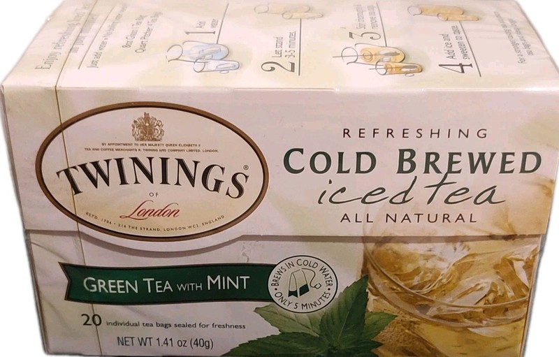 Twining Cold Brewed Iced Tea Green Tea Unsweetened Min 20 Single Serve Mint Bags gallery
