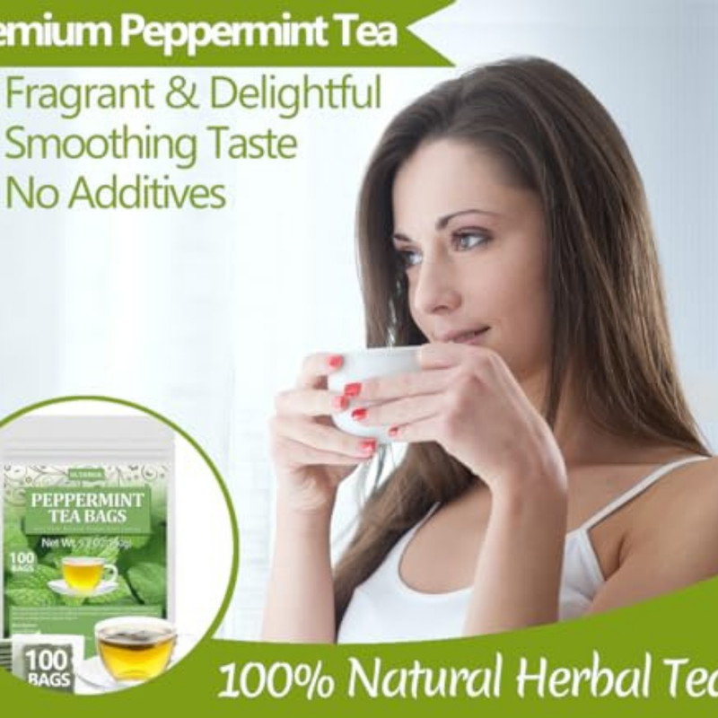 Peppermint Tea Bags, 100 Natural, Caffeine Free - 100 Bags Free Shipping gallery