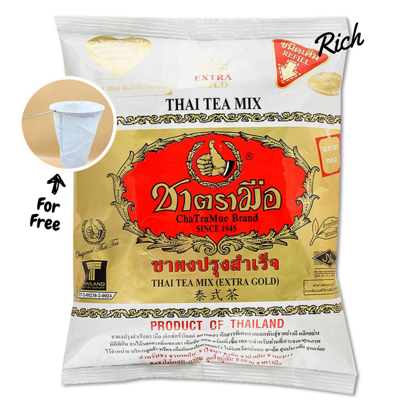 ChaTraMue Extra Gold Thai Tea Mix Classic Rich Flavour Iced & Hot Selected 400g