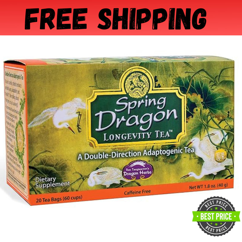 – Spring Dragon Longevity Tea – 20 Individually Wrapped Tea Bags, Makes 60 Se…