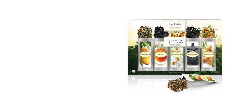 Single Steeps Loose Leaf Tea Sampler, Assorted Variety Tea Box, 15 Single Serve gallery