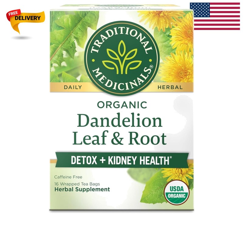 Organic Dandelion Root Tea – Supports Detox & Digestion, 16 Caffeine-Free Bags