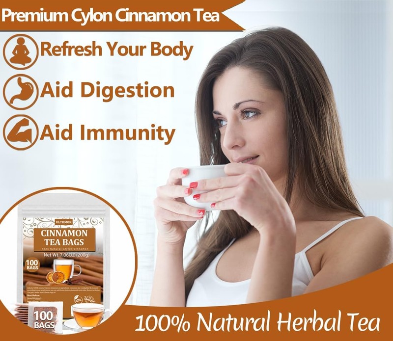 Premium 100 Pure Ceylon Cinnamon Tea Bags, Made with 100% Ceylon Cinnamon Sticks gallery