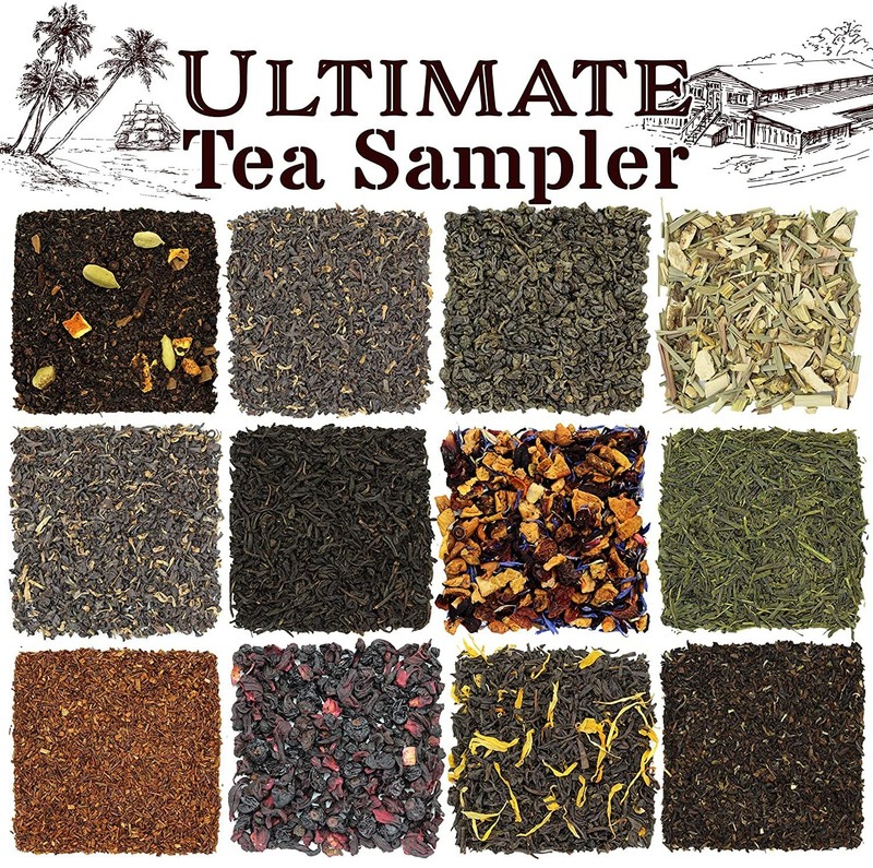 Ultimate Loose Leaf Tea Sampler Featuring 12 Black/ Green/ Herbal Teas gallery