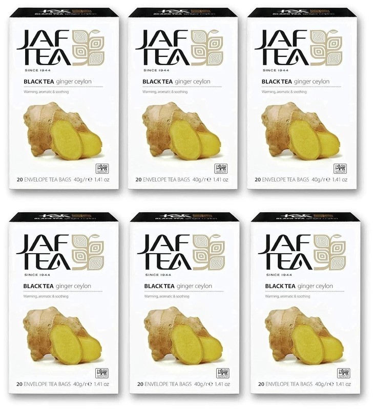 JAF TEA – Ginger Tea – 6 Boxes, 120 Tea Bags