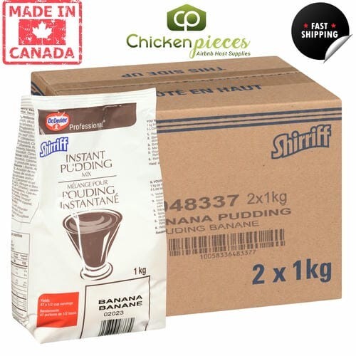 Shirriff Pudding Banana Powder Instant1Kg/2.20Lbs (2/Case)-Canadian Made