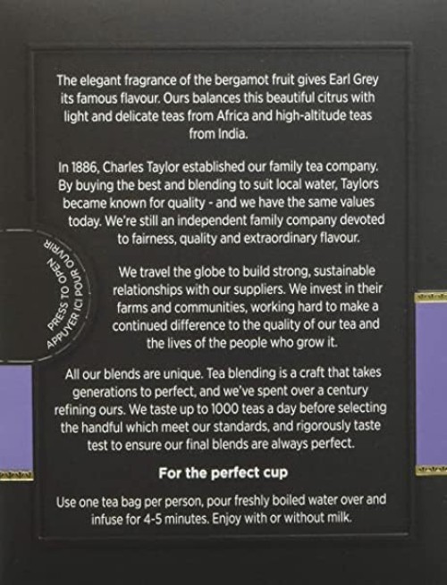 Delicate Earl Grey Black Tea - 20 Count, Caffeinated, Allergen-Free Delight gallery