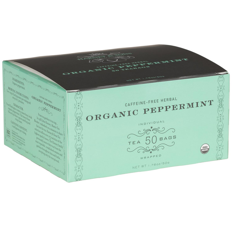 Organic Peppermint Tea 1.76Oz/50G (50 Tea Bags)
