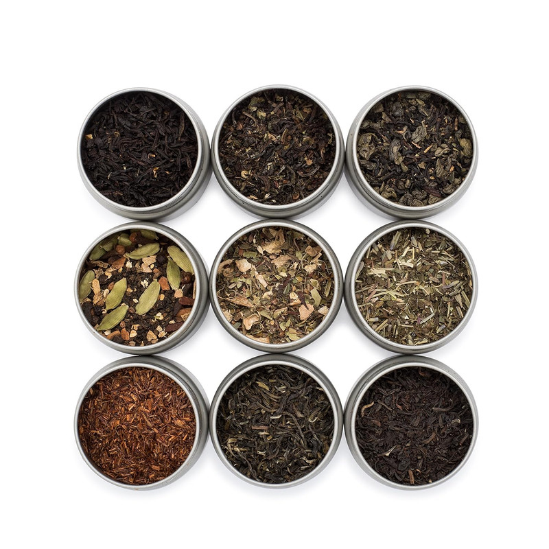 Variety Pack - 9 Loose Leaf Tea Sampler - Organic Black, Green, White, and Herba