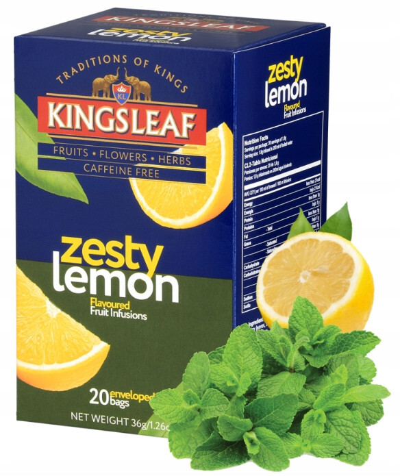 3 x Kingsleaf Tea – ZESTY LEMON – ENVELOPED Fruit Tea 3 x 20 tbs / 36g