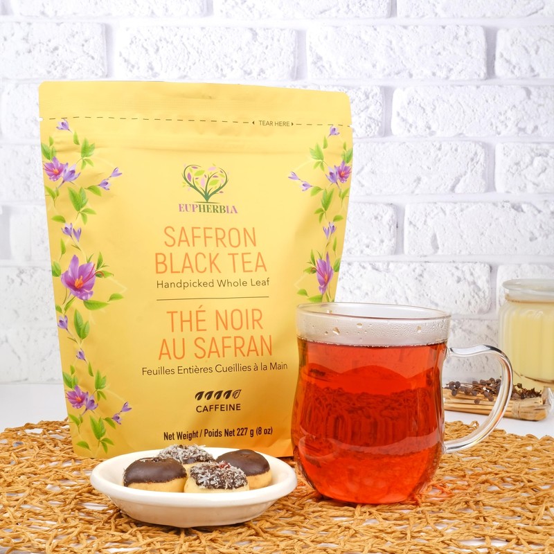 Saffron Black Tea Handpicked Highland Grown Whole Leaf Tea Enriched with 3 Gr... gallery