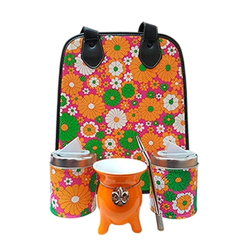 1854NJ New Set Yerba Mate Kit Include Containers Gourd(Cup) Bombilla(Straw) Bag