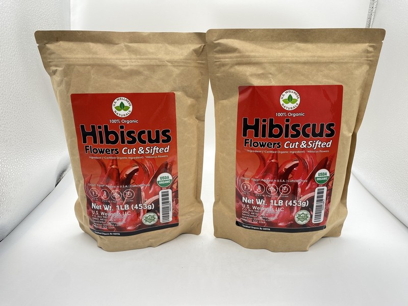 Hibiscus Tea [2 – 1LB Bags]100% CERTIFIED Organic Hibiscus Flowers Herbal Tea