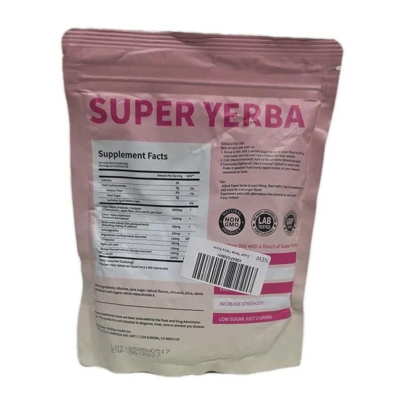 Super Yerba Instant Powder Raspberry Lemonade 200g EXP: 05/27 gallery