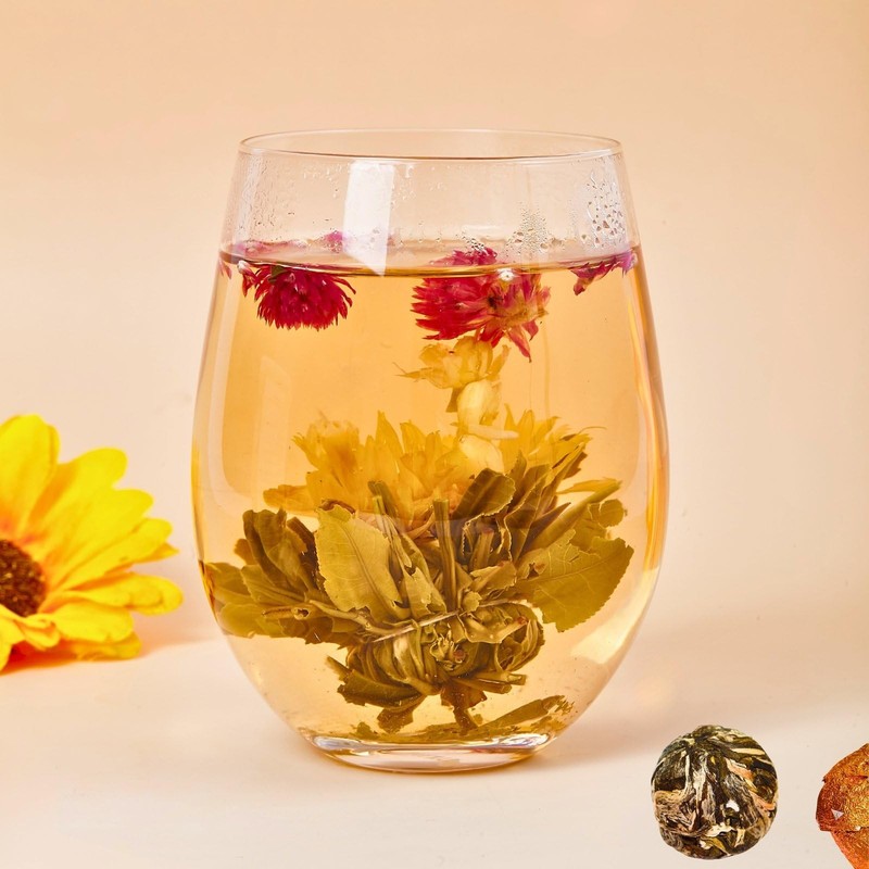 10 Assorted Blooming Flower Tea Balls Gift Set| Handmade Herbal Flowering Tea... gallery