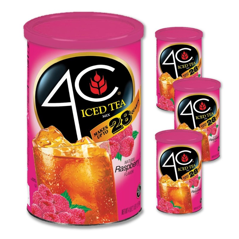 4C Powdered Raspberry Drink Mix Tea( 4 Pack), 28 Quarts, Family Sized Cannister gallery