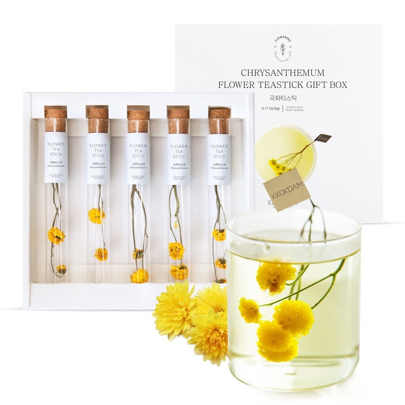 KKOKDAM Tea Gift Set – Chrysanthemum Flower Tea Stick – Loose Leaf Tea Set 5ct