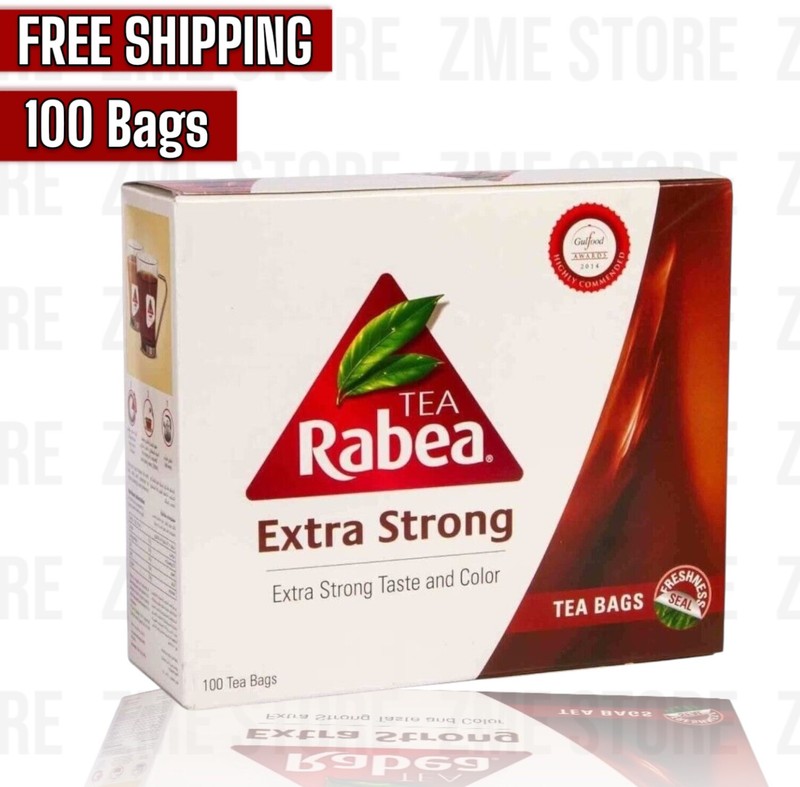 Rabea Tea Extra Strong Original Arabic Black Tea 100 Tea Bags شاي الربيع