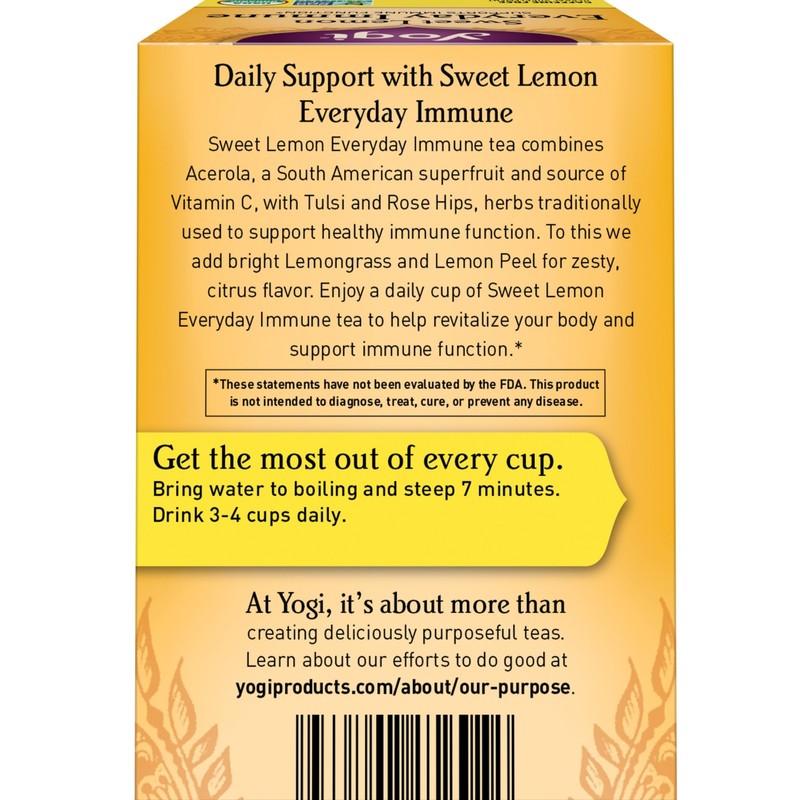 Yogi Tea - Sweet Lemon Everyday Immune (4 Pack) - 64 Tea Bags gallery