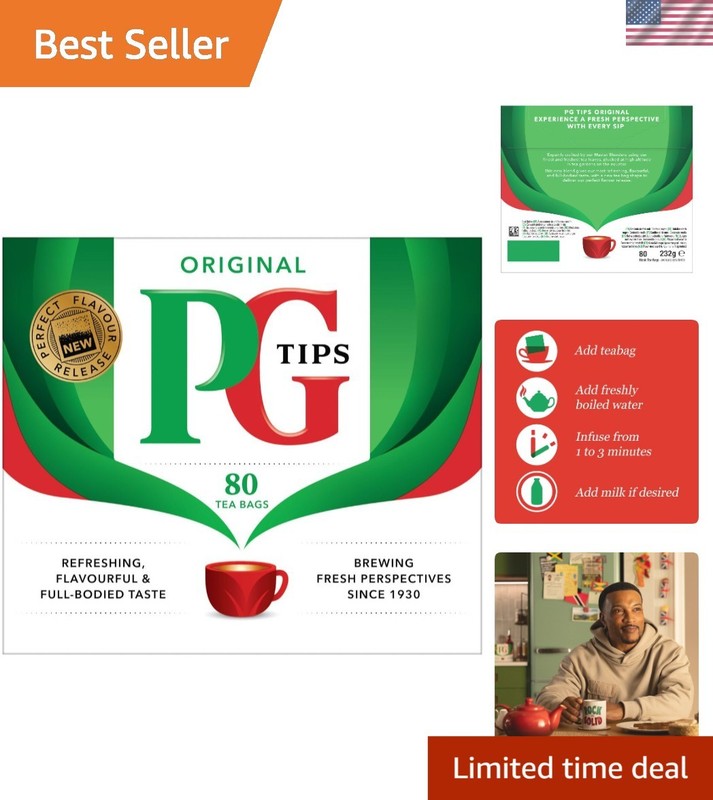 Black Tea Bags 80 Count – Non-Pyramid Square Design for Rich Flavor