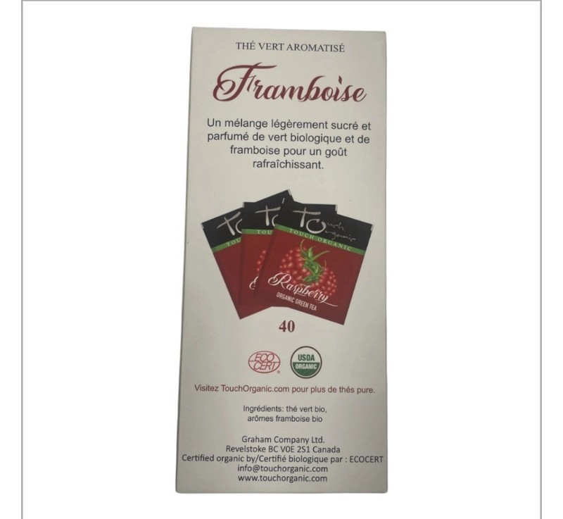 Touch Organic RASPBERRY GREEN Tea Arome Bio Framboise Bags, 40 Bags, 2.5 oz gallery