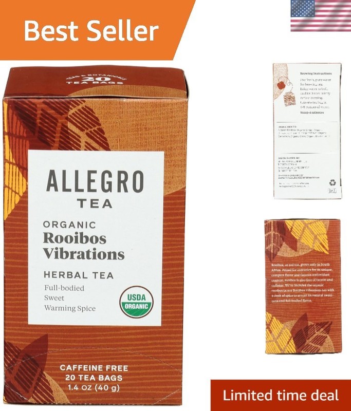 Allegro Organic Rooibos Vibrations Tea Bags, 20 ct – Naturally Caffeine-Free